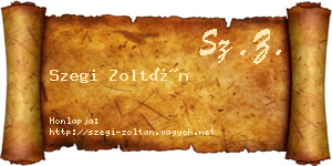 Szegi Zoltán névjegykártya