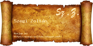 Szegi Zoltán névjegykártya